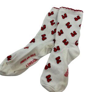 Girls Minnie Mouse Crew Socks With Red Bow Print By Janie And Jack 6-8